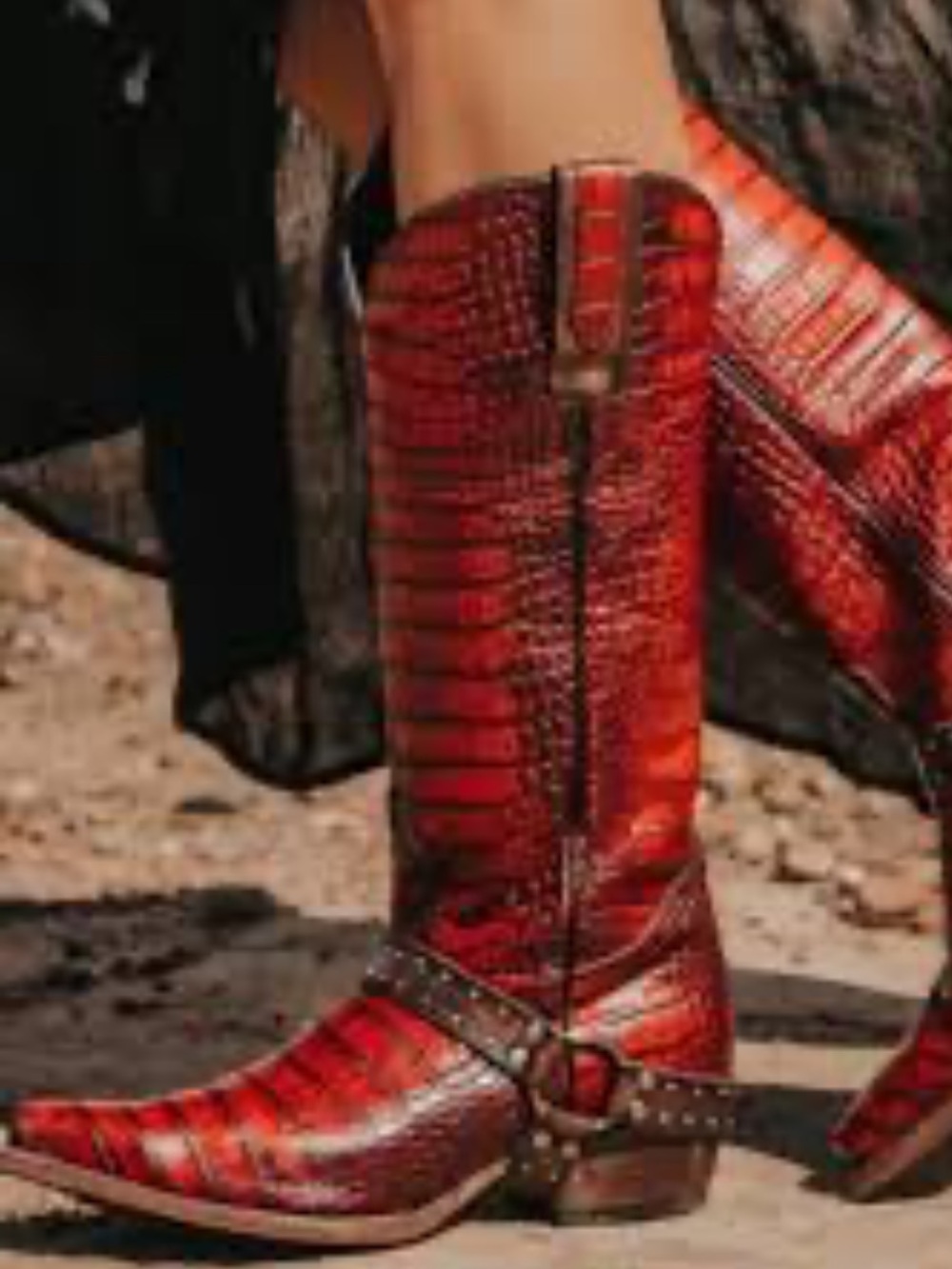 NWOB FREEBIRD by Steven Lusitano Red Croco Leather Western Boots - Women’s 8